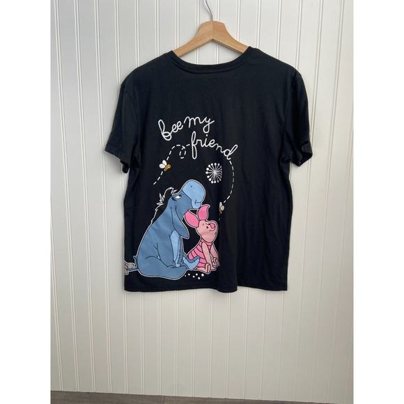 Winnie The Pooh T-Shirt Women's Large Black Bee My Friend Eeyore Piglet Disney - Picture 5 of 5